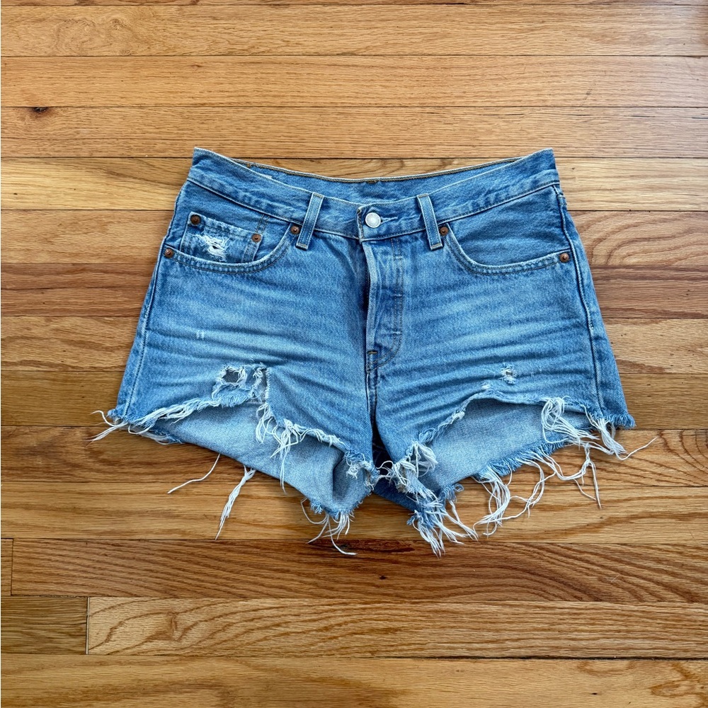 Levi's 501 Original Fit High Rise Distressed Jean Shorts